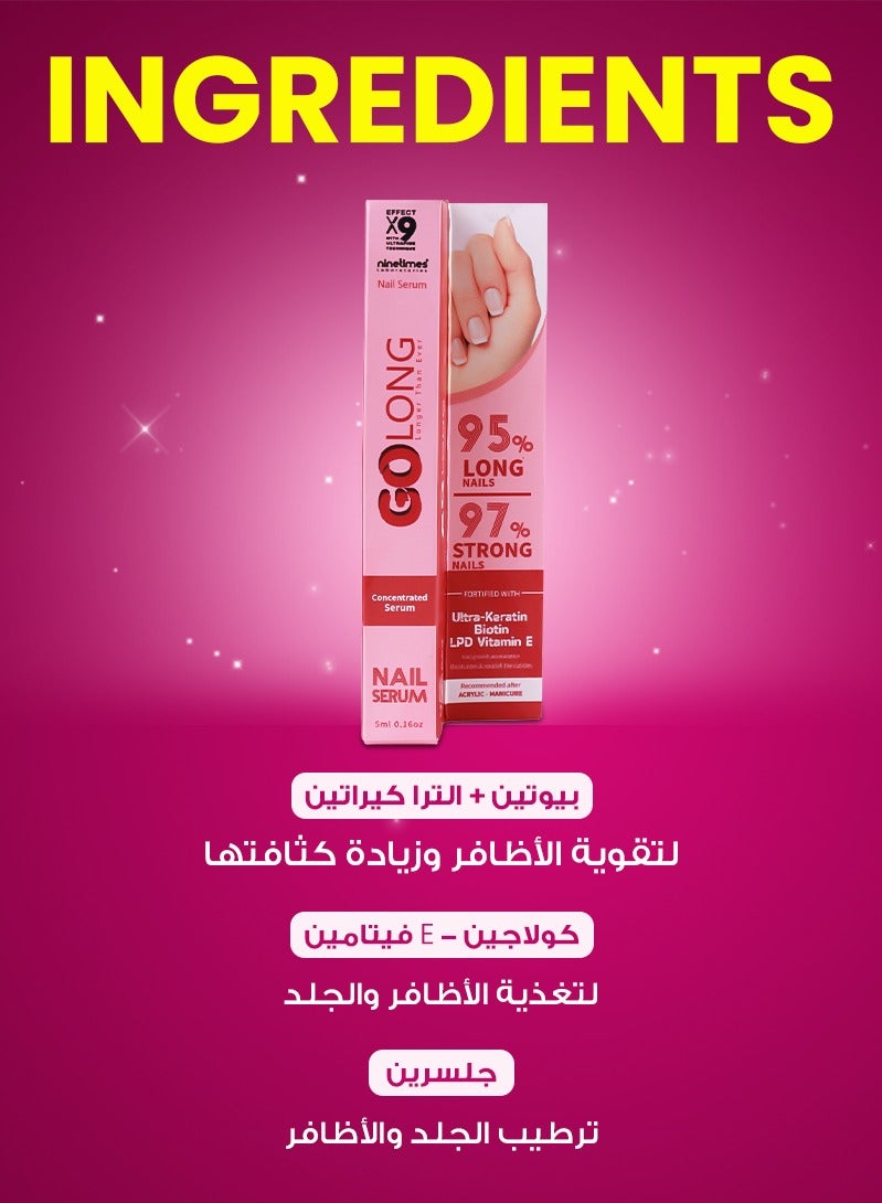 ninetimes Go Long Nail serum - Quick Nail Growth and Strength 5ml - Image 3